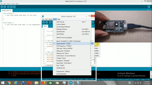 NodeMCU Board Settings