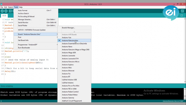 Uploading Sketch to arduino