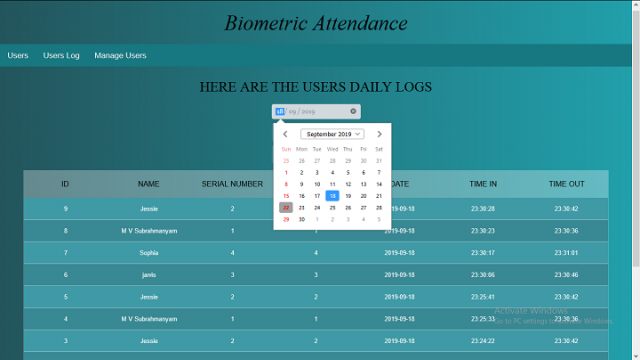 IoT Based Fingerprint Biometric Attendance System_ErroMessage_Attendance data