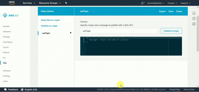 MQTT Client outTopic subsctiption