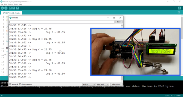 Interfacing MAX6675 with arduino and LCD