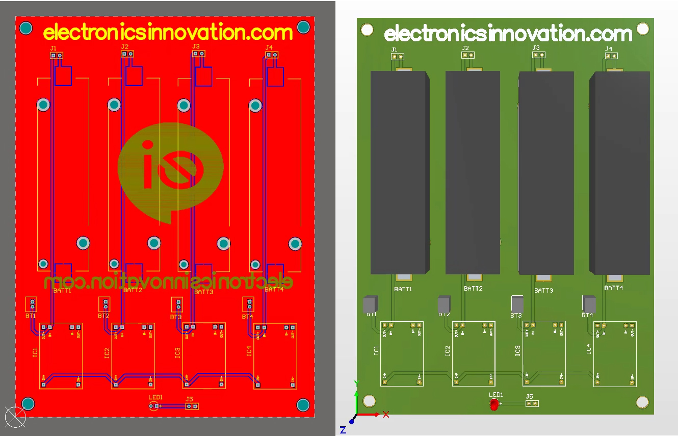 Final PCB in 2D and 3D mode altium